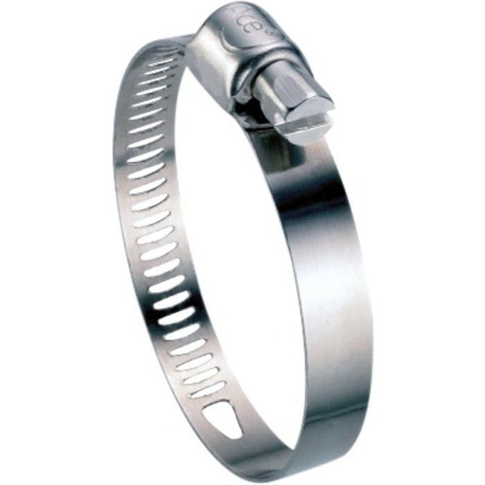 Collier bande perforée W4 inox - 8 mm - Serrage 40 - 60 mm - Boîte de 25 pièces - Ace