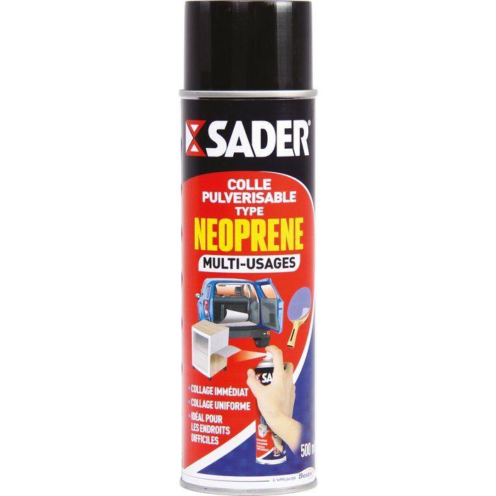 Colle néoprène en aérosol multi-usage - 500 ml - Sader
