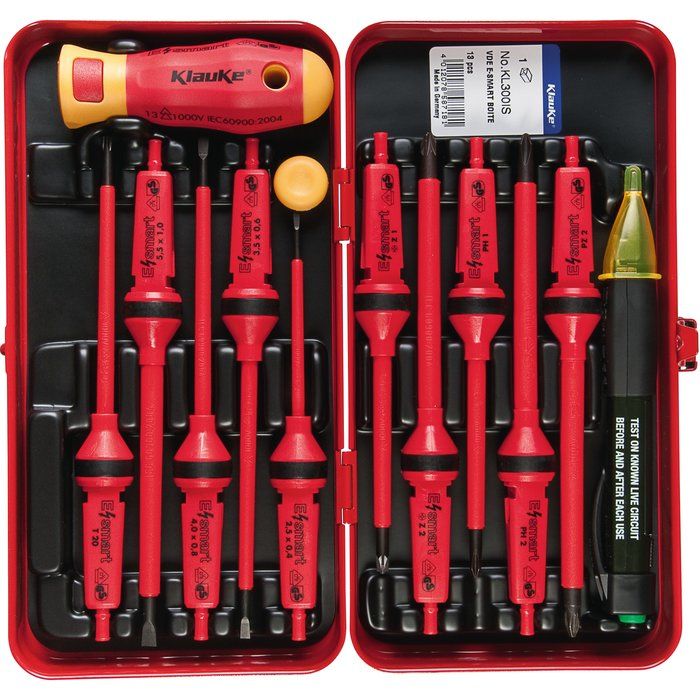 Tournevis de sécurité - Coffret de 13 pièces - E-smart-Box - Klauke
