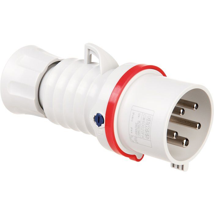 Fiche mobile droite protégées - Rouge - 32A - 346 à 415 V - 3P+N+T - Gewiss