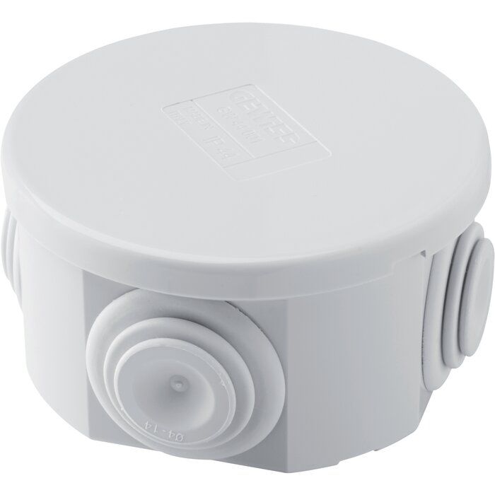 Boîte blanche ronde - Ø 65 mm - 4 embouts - Couvercle enclipsable - Gewiss