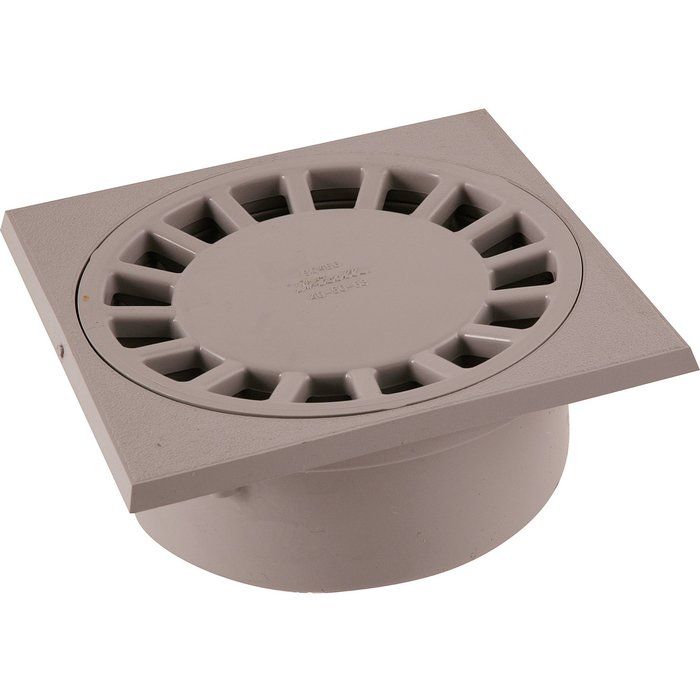 Siphon de sol PVC gris clair - 150 x 150 mm - Nicoll