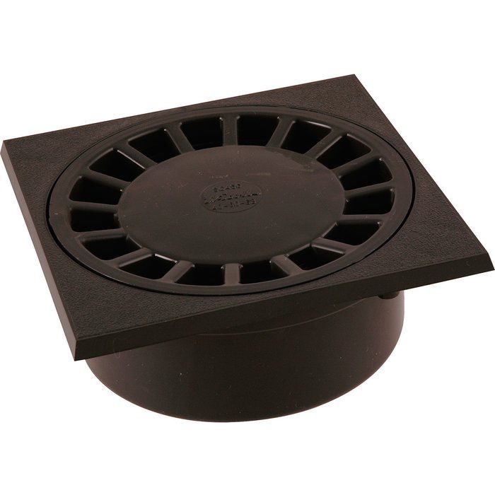 Siphon de sol PVC gris foncé - 150 x 150 mm - Nicoll