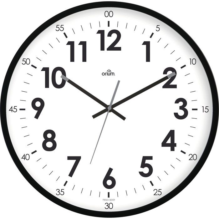 Horloge quartz silencieuse Oris - Diamètre 40 cm - Noire - Orium