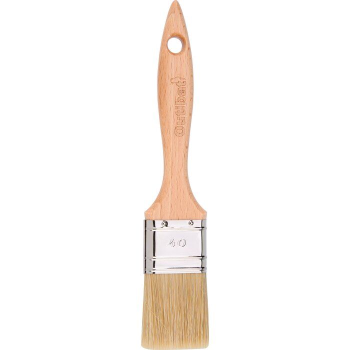 Pinceau queue de morue - Outibat - Universel - Manche bois brut - 40 mm