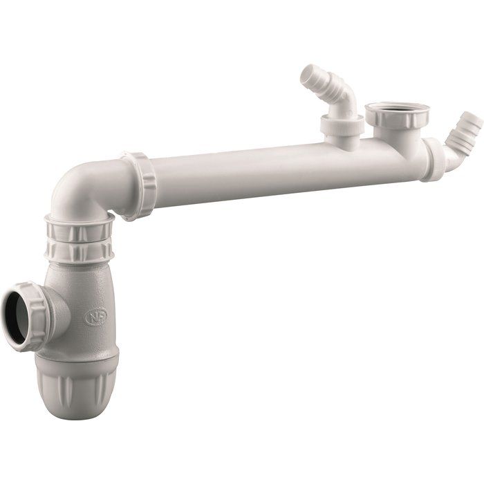 Siphon gain de place 1 bac - Diamètre 40 mm - Valentin