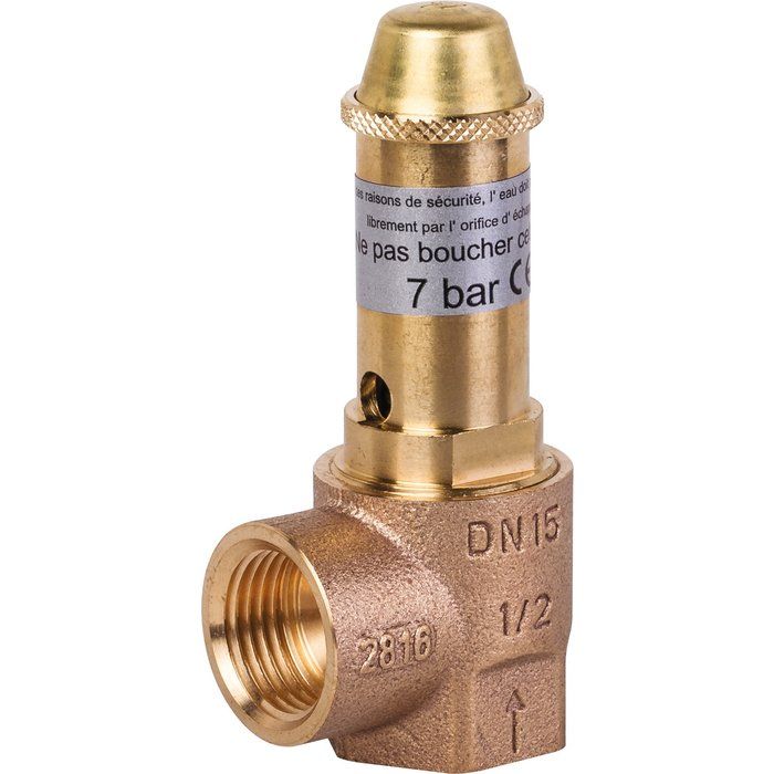 Soupape de sécurité à membrane - F 1/2" - 7 bar - Thermador