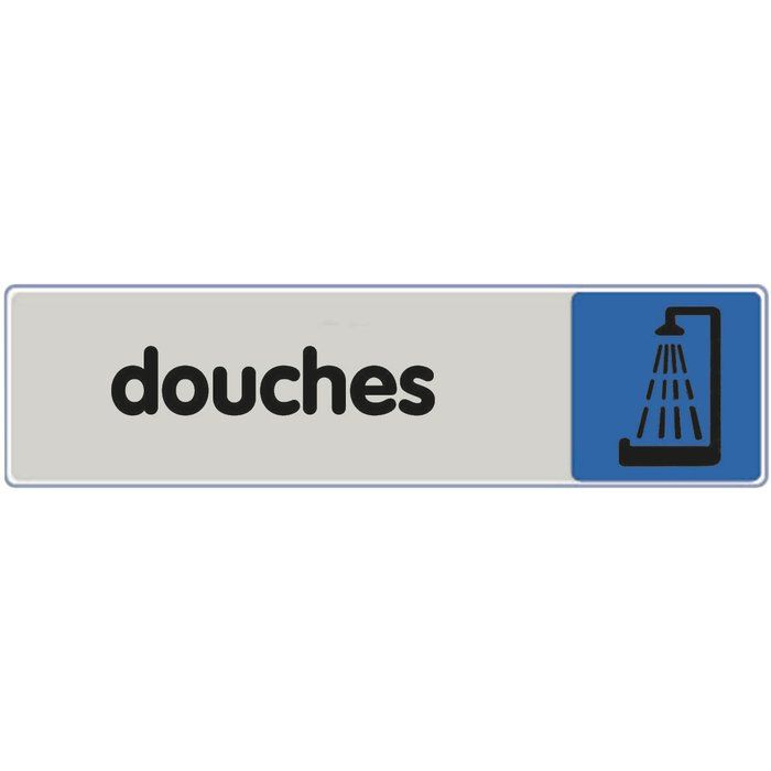 Plaque signalétique obligation / information - bleu - douche - Novap