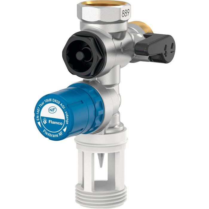 Groupe de sécurité vertical 3/4" - Eau chaude - Flexbrane - Flamco