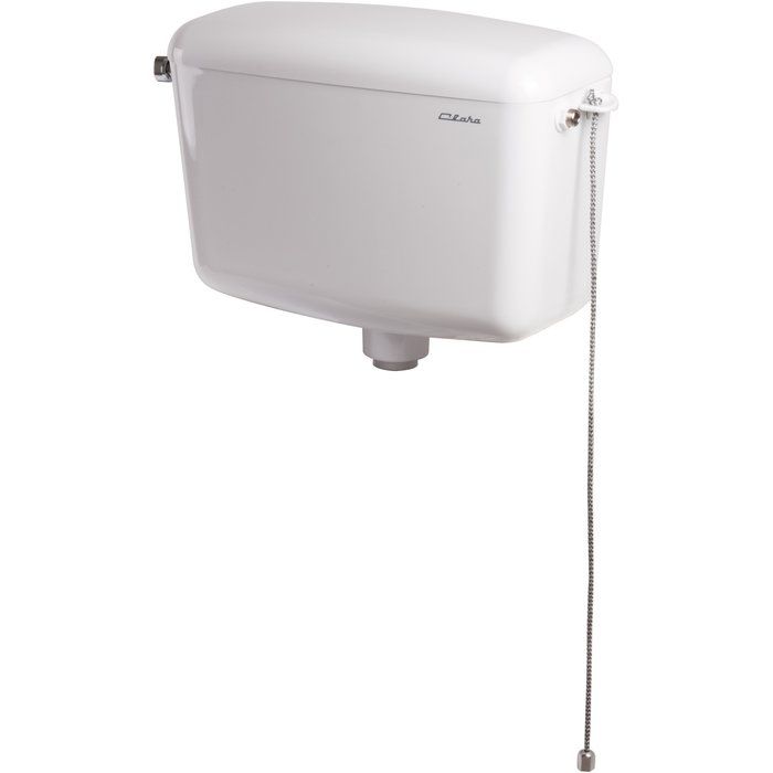 Réservoir WC apparent DZ 500 – Modèle haut – Alimentation latérale  – Simple chasse 9 L – ABS blanc – Clara