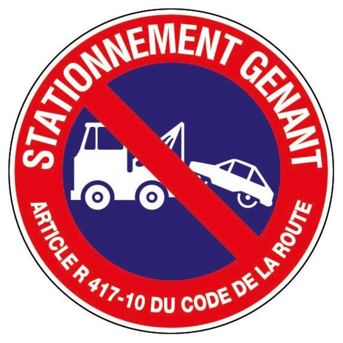 Panneau rond - stationnement genant - Novap
