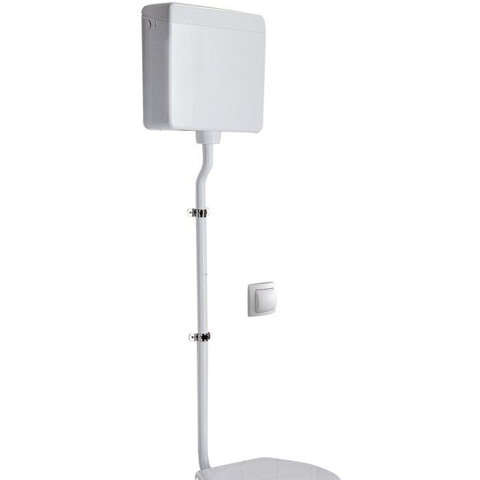 Réservoir WC apparent AP123 – Modèle haut – Déclenchement à distance – Chasse simple touche 6/9 L – ABS blanc alpin – Geberit