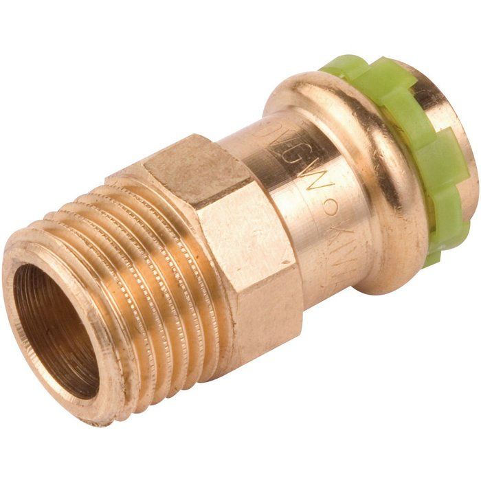 Raccord laiton droit à sertir - M 3/4" - Ø 18 mm - Aalberts