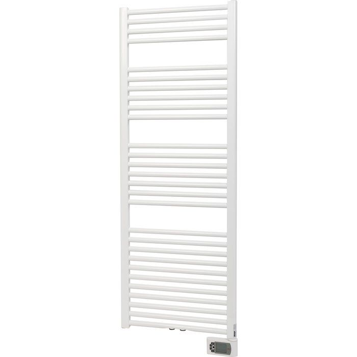 Sèche-serviettes mixte blanc - 710 W - 530 x 1462 mm - Raccord central 50 mm - Résistance IR digitale incluse - Ares mixte - Irsap