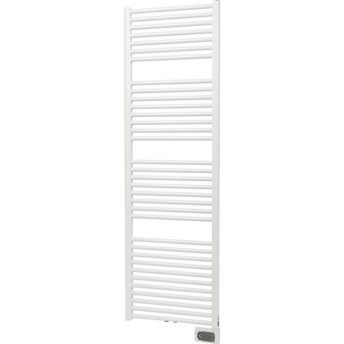 Sèche-serviettes mixte blanc - 853 W - 530 x 1720 mm - Raccord central 50 mm - Résistance IR digitale incluse - Ares mixte - Irsap