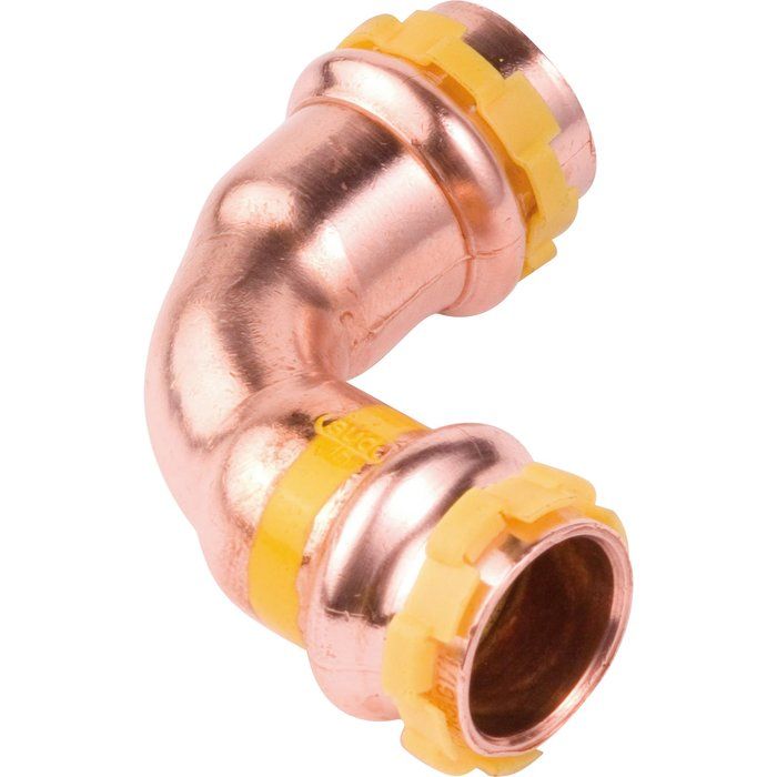 Raccord cuivre gaz coudé 90° à sertir - Femelle - Ø 14 mm - Aalberts