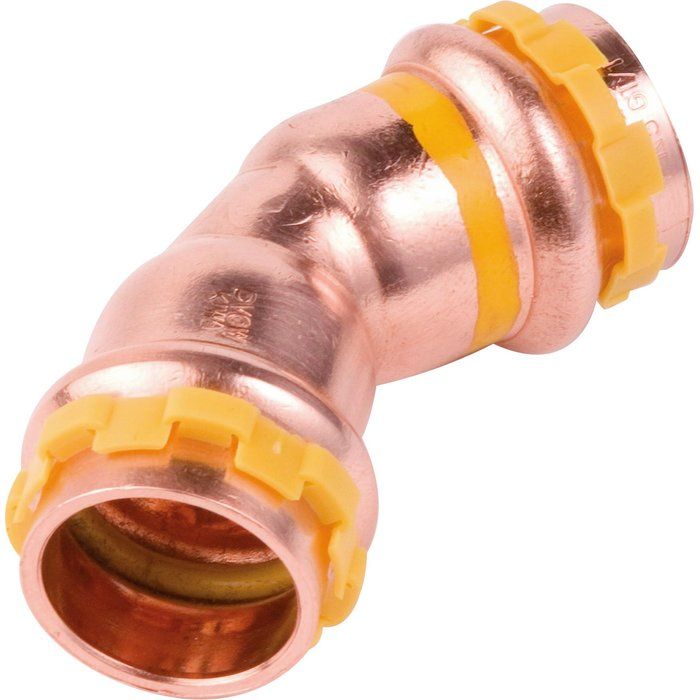 Raccord cuivre gaz coudé 45° à sertir - Femelle - Ø 14 mm - Aalberts