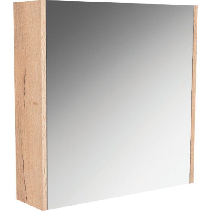 Meuble mural WC avec 2 tablettes réglables - 60 x 60 x 16 cm - Chêne brut naturel - Decotec
