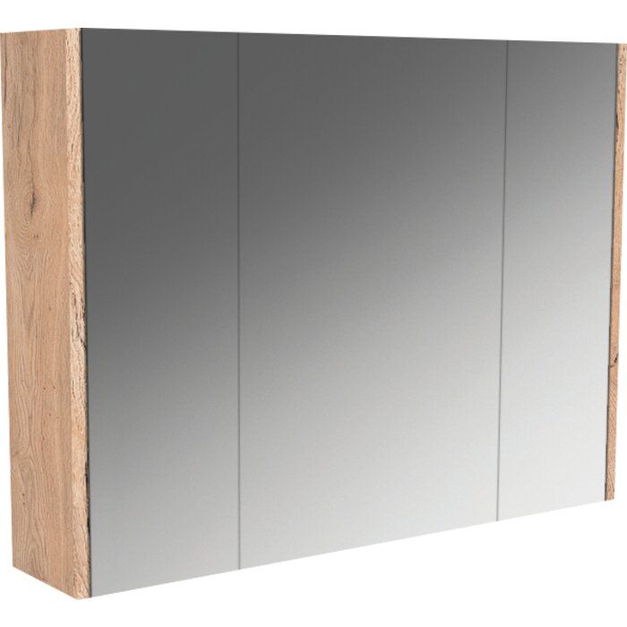 Meuble mural WC avec 2 tablettes réglables - 80 x 80 x 16 cm - Chêne brut naturel - Decotec