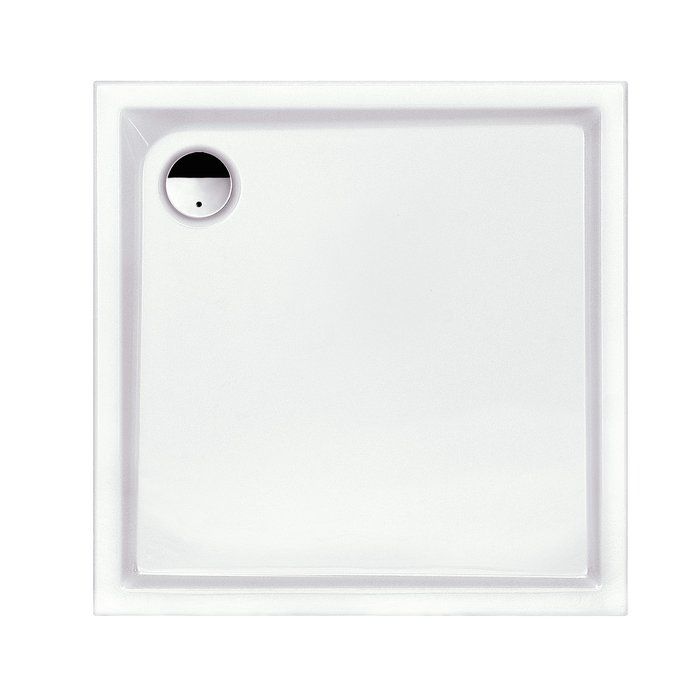 Receveur de douche extra plat - Slam - Leda - Carré - 80 x 80 cm - Blanc - À poser