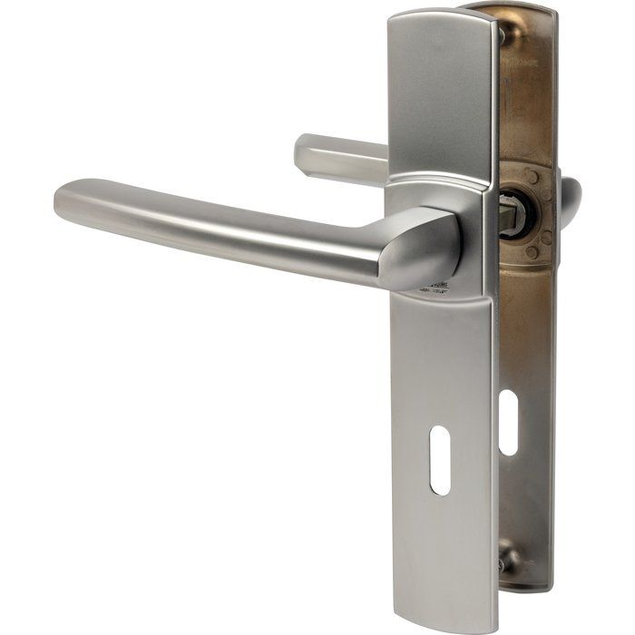 Poignée de porte intérieure - Scult Bezault - Chromé velours - Clé L - Vachette
