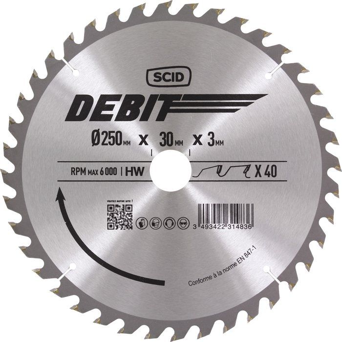 Lame au carbure denture alternée pour scie à onglet - SCID