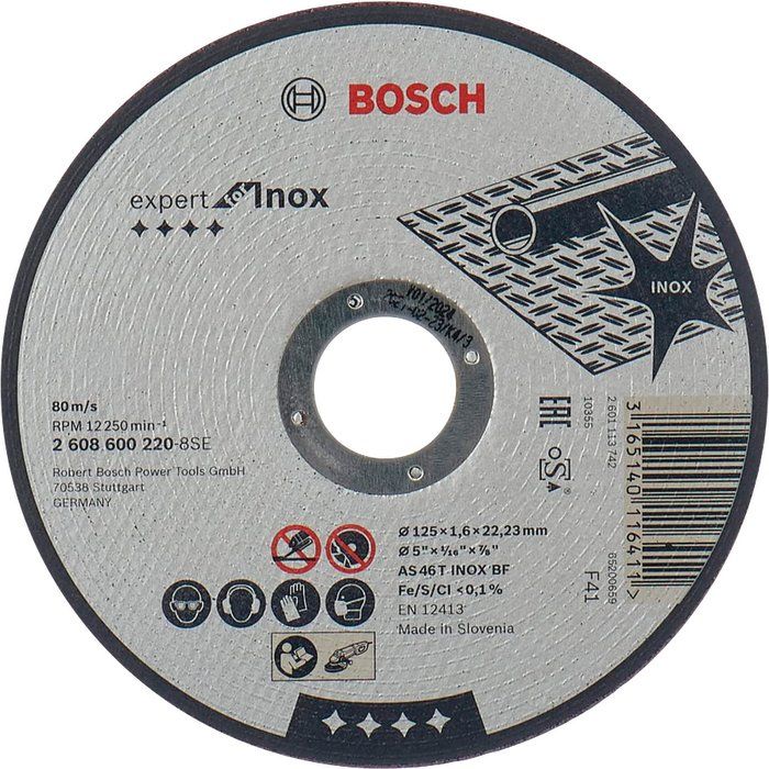Disque à tronçonner à moyeu plat - BOSCH - 125 x 1,6 x 22,2 mm