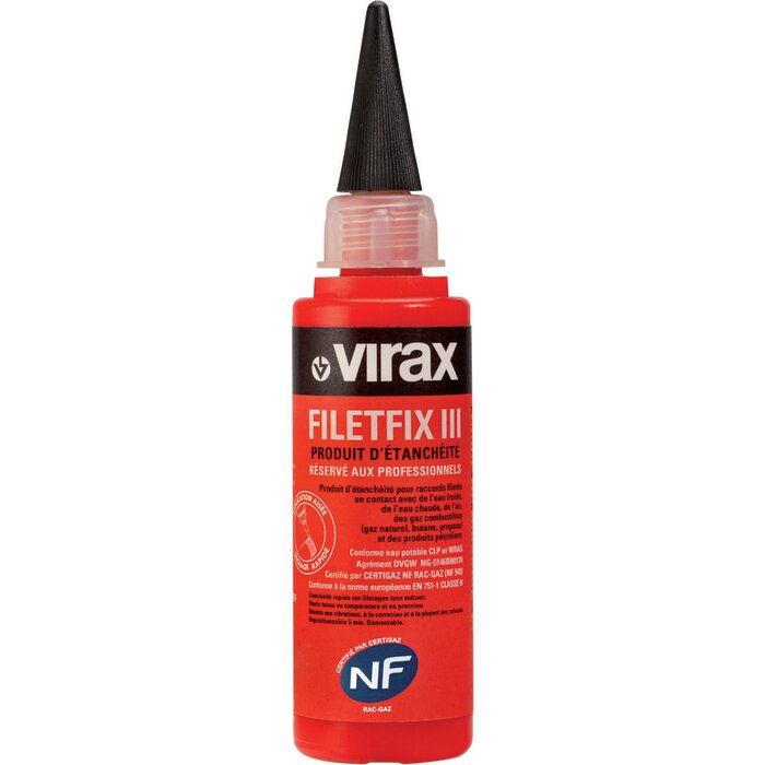 Résine pour étanchéifier les raccords filetés - 60 ml - Filetfix - Virax