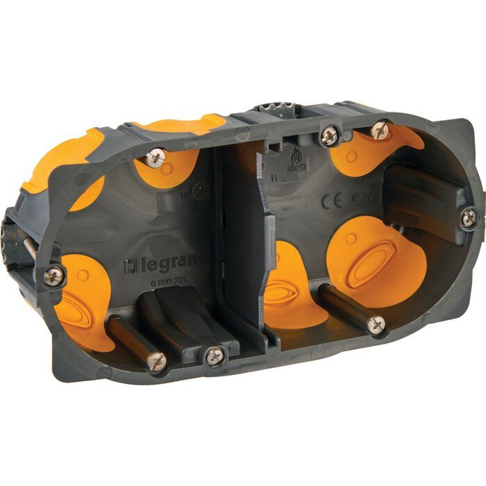 Boîte d’encastrement 2 postes Eco Batibox - Pour cloisons sèches - Ø 67 - Profondeur 40 mm - Legrand