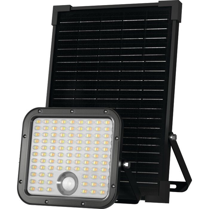 Projecteur solaire LED extérieur avec détection – 30 W – 4800 lm – Panneau déporté – DÉA – Dhome