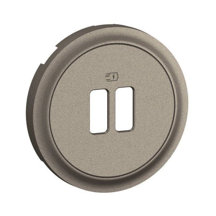 Enjoliveur titanium - Prise double chargeur USB surface confort - Céliane - Legrand