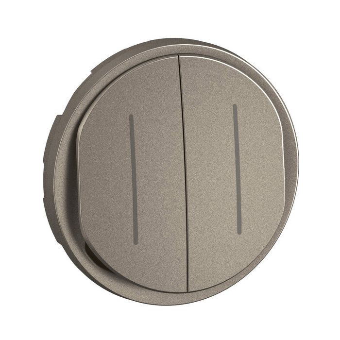 Enjoliveur titanium - Interrupteur double ou va-et-vient témoin - Céliane - Legrand
