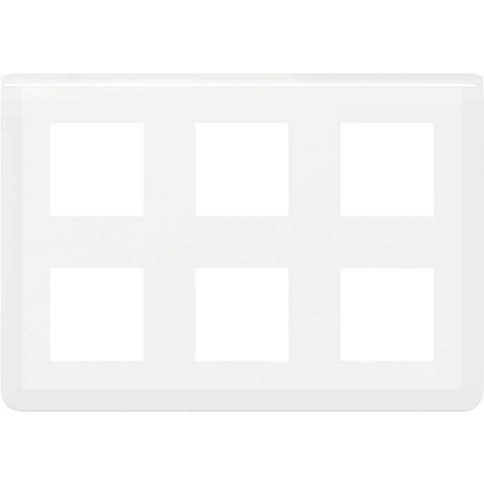 Plaque de finition horizontale compartimentée Mosaic - 2x3x2 Modules - Blanc - Legrand