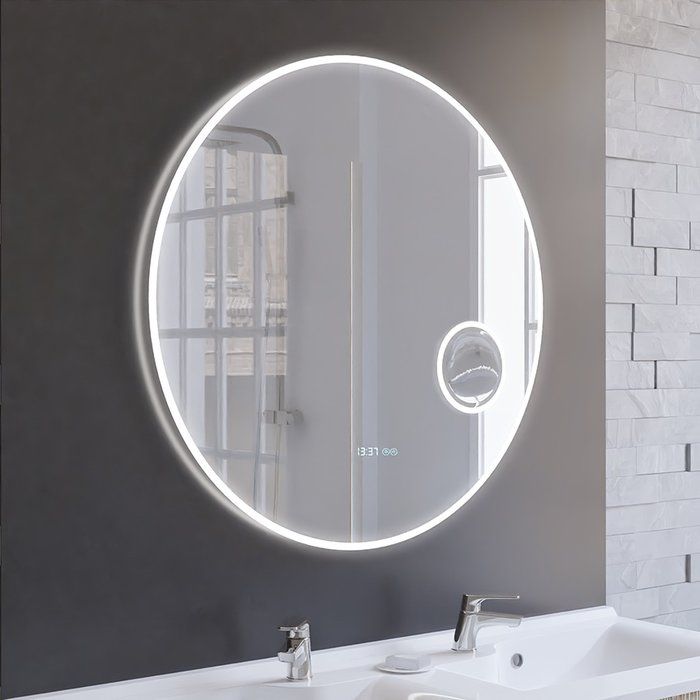 Miroir de salle de bain rond avec éclairage LED Rondinara - Ø 80 cm - Creazur