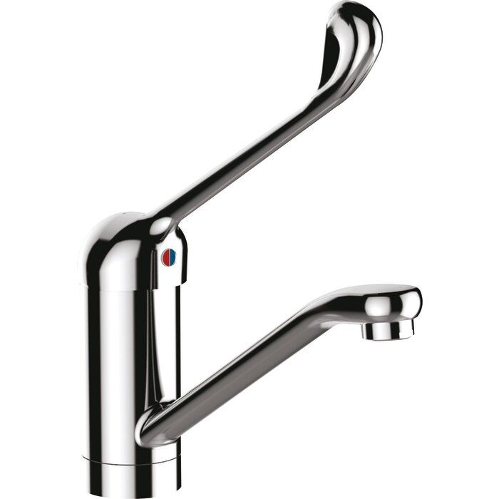 Mitigeur de lavabo santé chromé à commande au coude – Sans visage - Bec fixe ou orientable 170 mm – Débit 4 à 6 L/min – Modul’Mix – Sanifirst