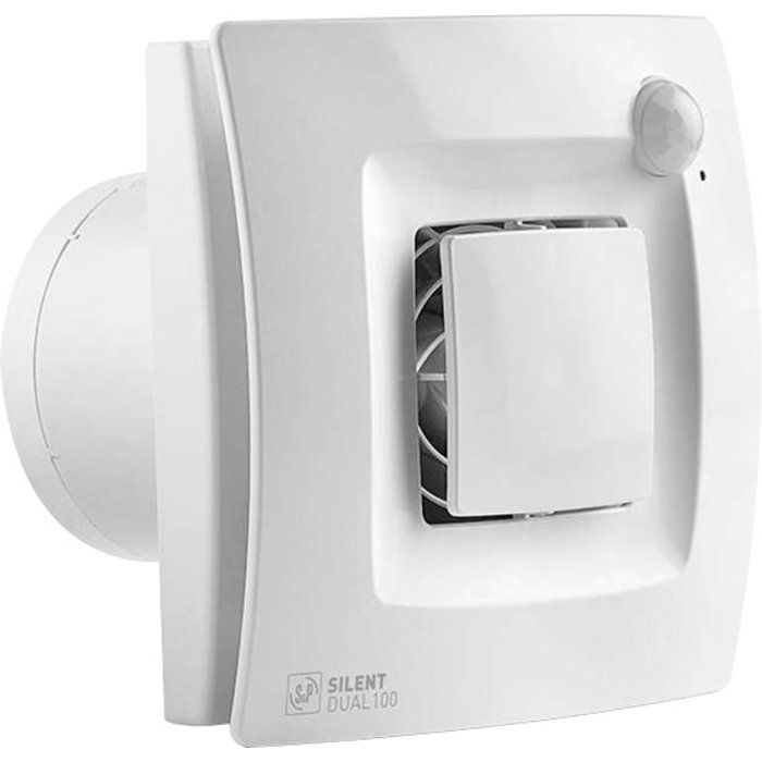 Aérateur Silent Dual Unelvent - 25 m³/h de débit permanent - Détection de présence et d'humidité - 4 W permanent - Unelvent