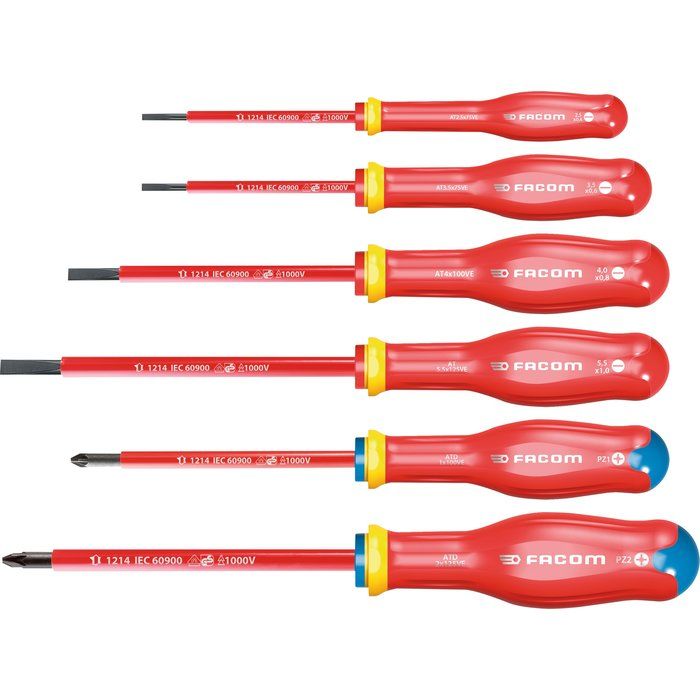 Jeu de 6 tournevis Protwist - Isolés 1000 V - Facom