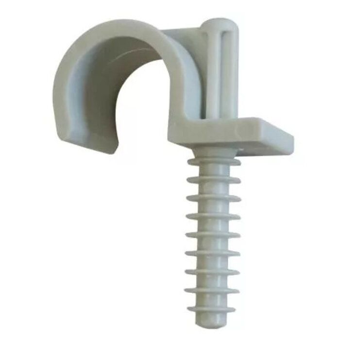 Collier cheville plastique gris simple- Tube Ø 20 mm - Vendu par 100 - Fix-Ring - ING Fixation