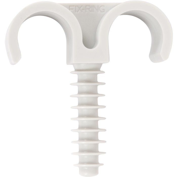Collier cheville plastique blanc double - Tube Ø 16 mm - Vendu par 100 - Fix-Ring - ING Fixation