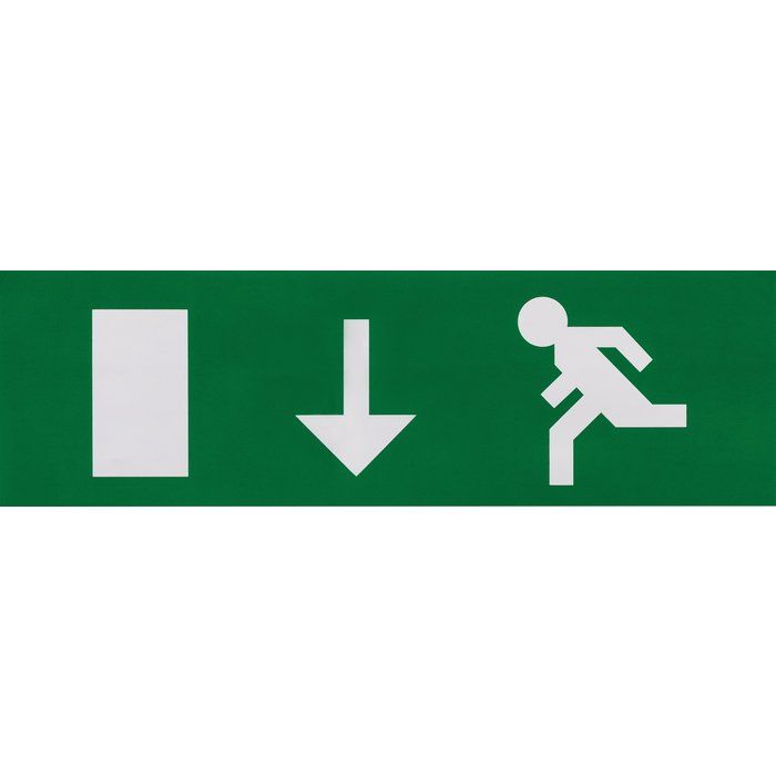Etiquette de signalisation adhésive pour bloc lumineux - fleche vers le bas - Luminox