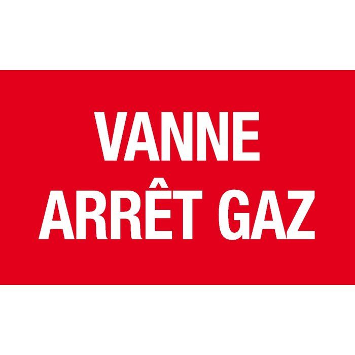 Panneau prévention incendie - vanne arret gaz - Novap