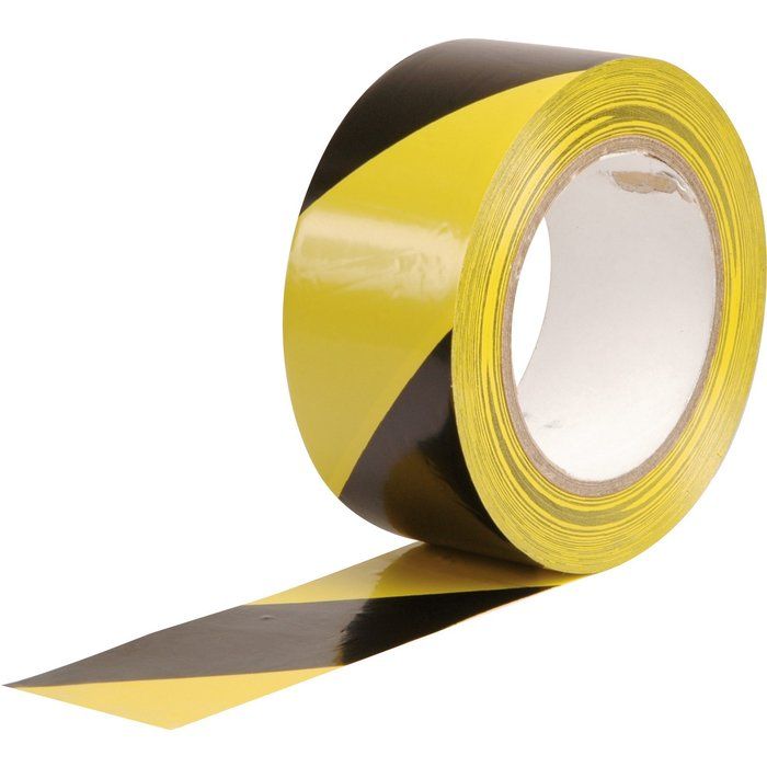 Adhésif de marquage au sol jaune / noir - 33 m - Novap