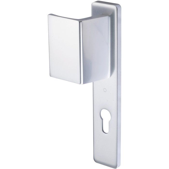 Poignée de porte palière simple argent - Clé I - 218 mm - Zürich - Hoppe et cie