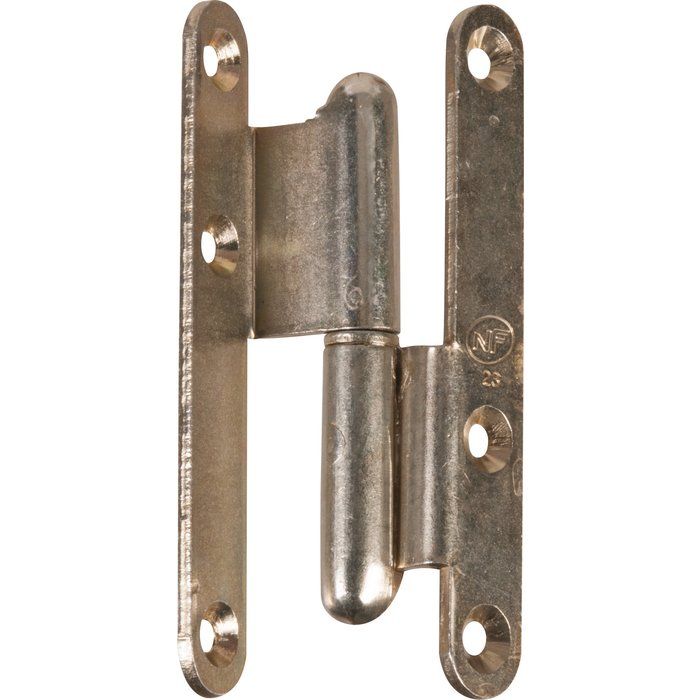 Paumelle lames à bouts ronds coudées zingué blanc - 110 mm - Gauche - Jardinier massard