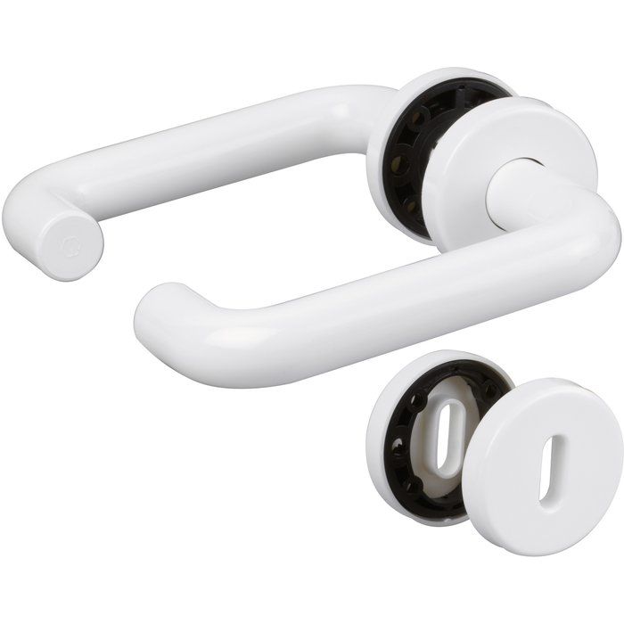 Poignée de porte sur rosace blanc - Clé L - Paris - Hoppe et cie