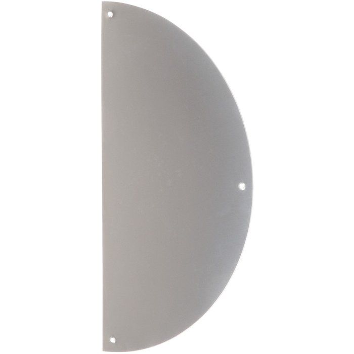 Plaque de propreté inox - Demi-lune - 300 x 150 mm - Percée - Duval