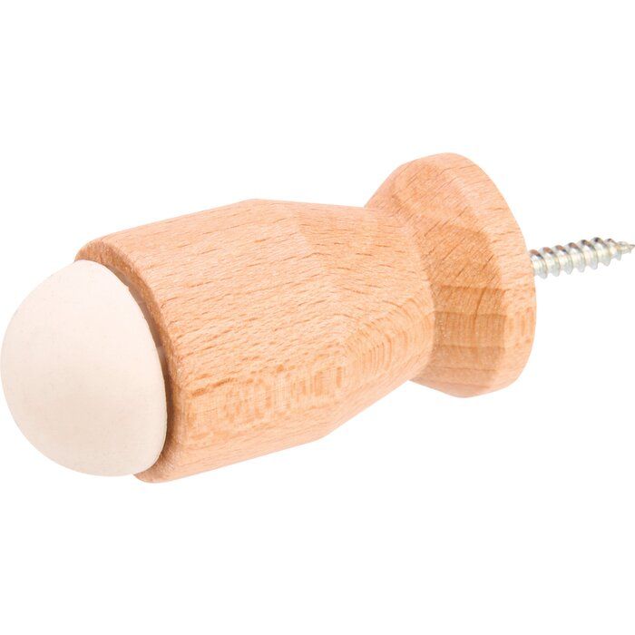 Butoir de plinthe hêtre verni - Ø 29 mm - Longueur 60 mm - Civic industrie