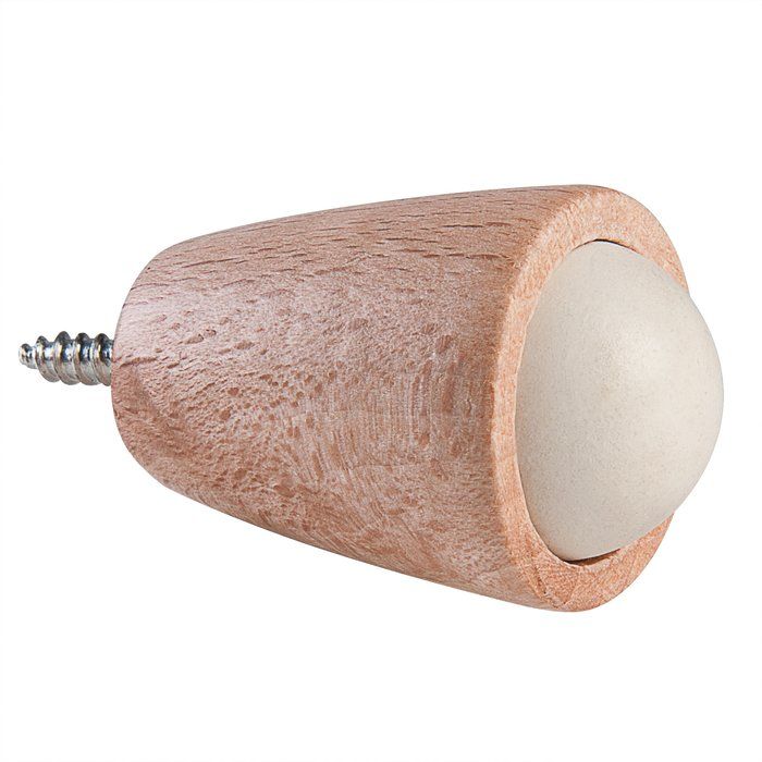 Butoir de plinthe hêtre verni - Ø 29 mm - Longueur 80 mm - Civic industrie