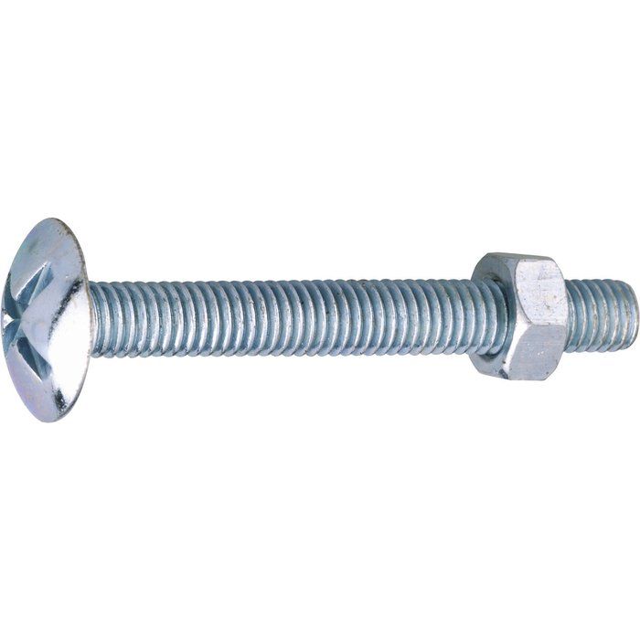 Boulon poêlier zingué - Ø 5 mm - 50 mm - Filetage total - Boîte de 200 - Vissal