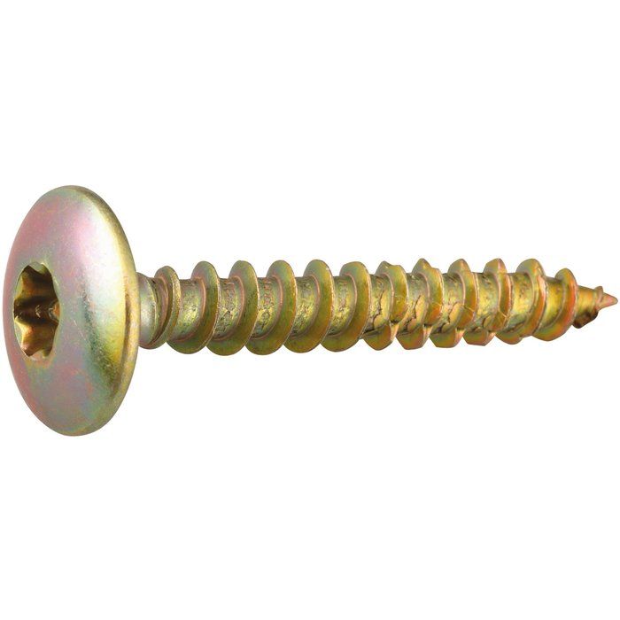 Vis penture tête cylindrique bombé T30 - Ø 6 mm - 40 mm - Zingué jaune - Boîte de 200 pièces - Viswood